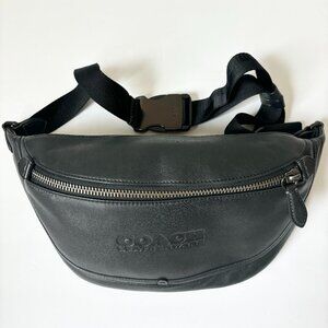 Coach NWT black leather fanny pack/sling bag